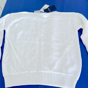 Lauren Ralph Lauren NWT White Cotton Sweater Size XS.